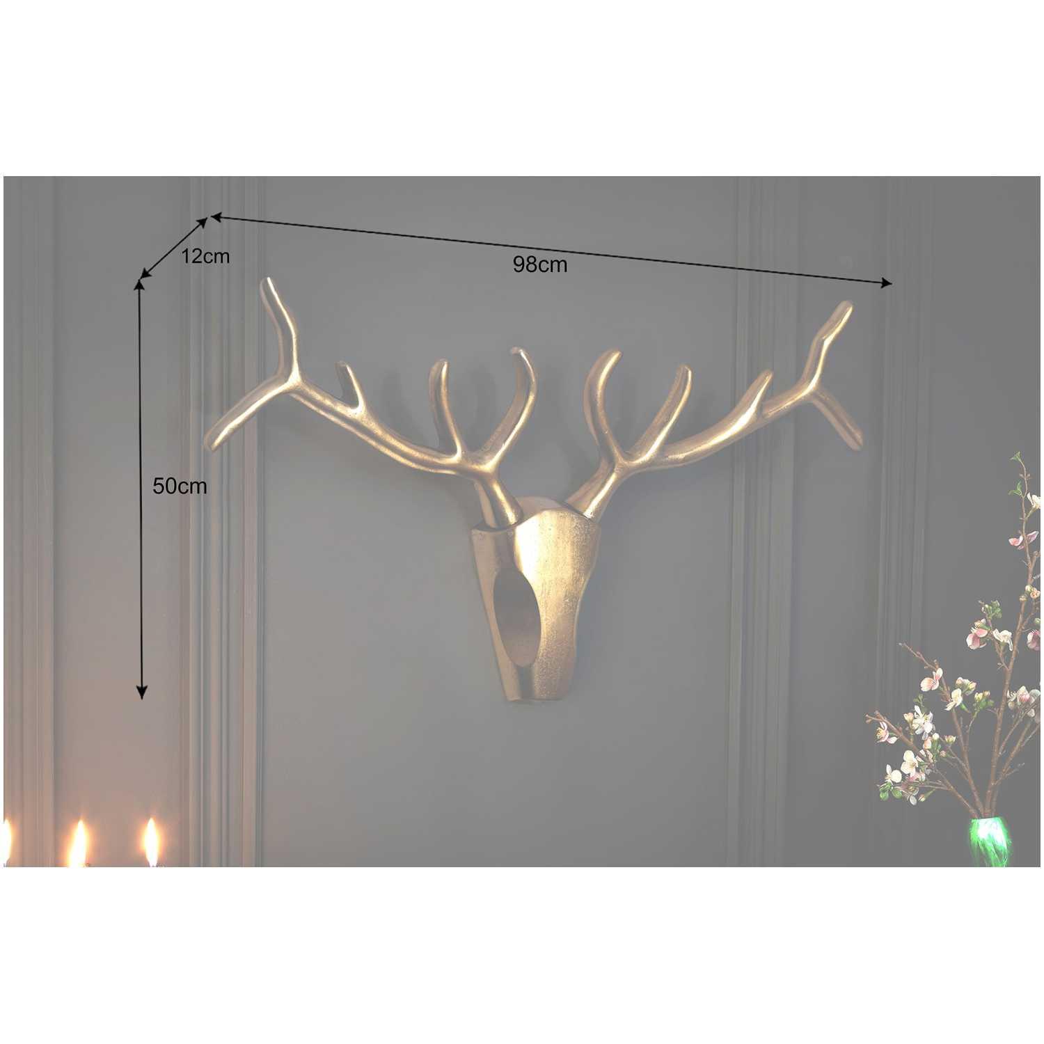 Wanddekoration Antler Aluminium gold 98cm