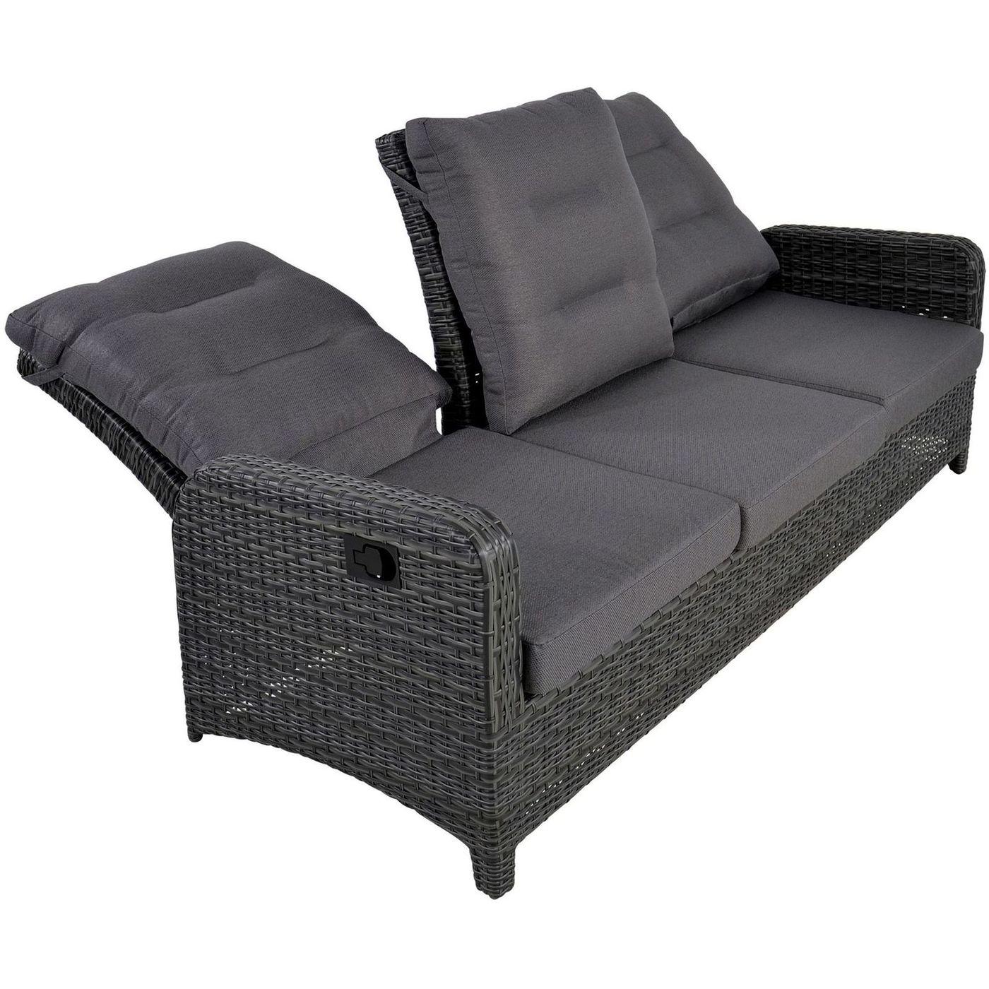 Garten Loungesofa verstellbar Poly Rattan Nino 197 (mit Funktion)