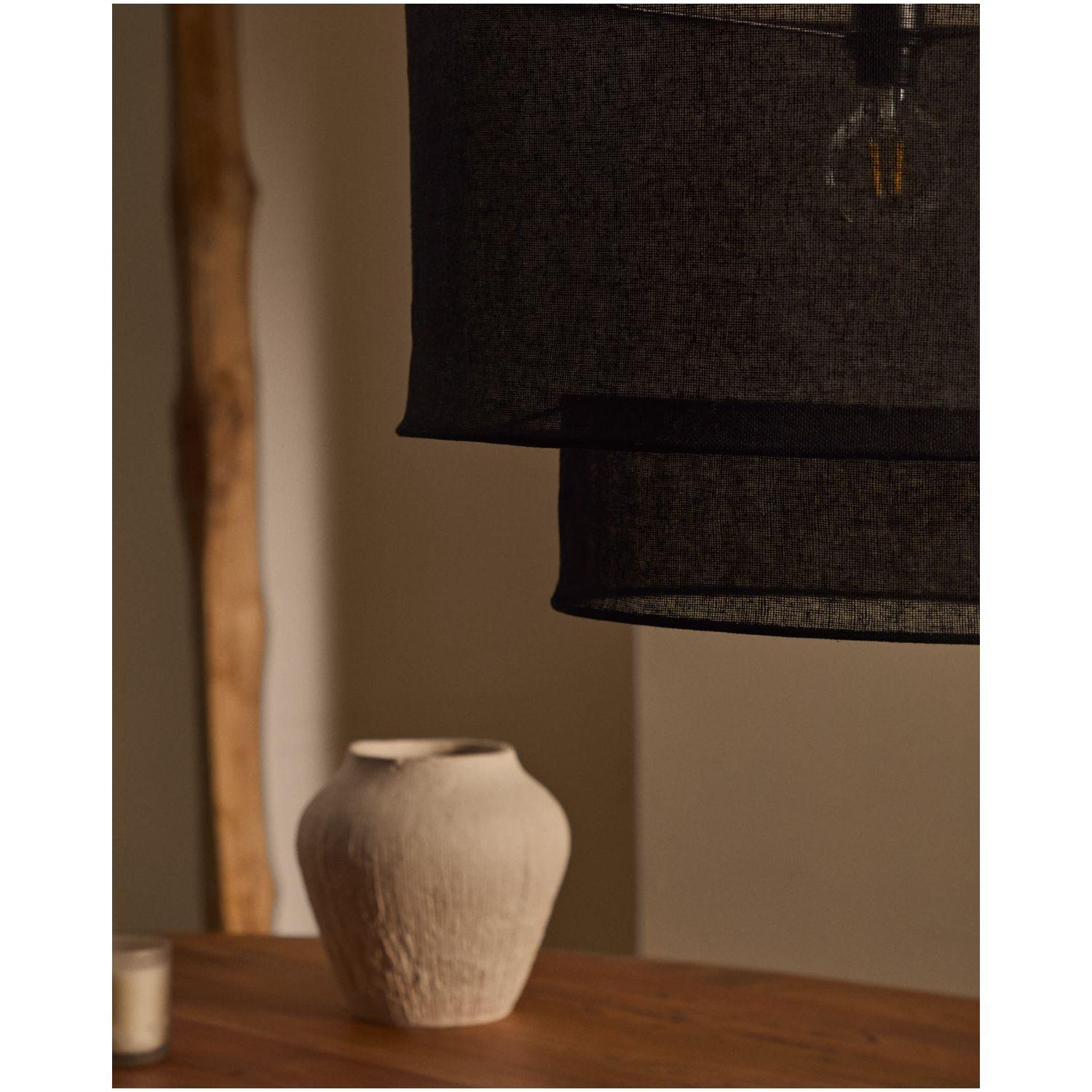 Lampenschirm für Deckenlampe Mariela Leine schwarz 60x60