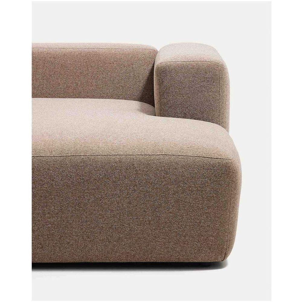 2-Sitzer-Sofa Blok mit Chaiselongue rechts in brauner Chenille 240 cm FSC Mix Credit