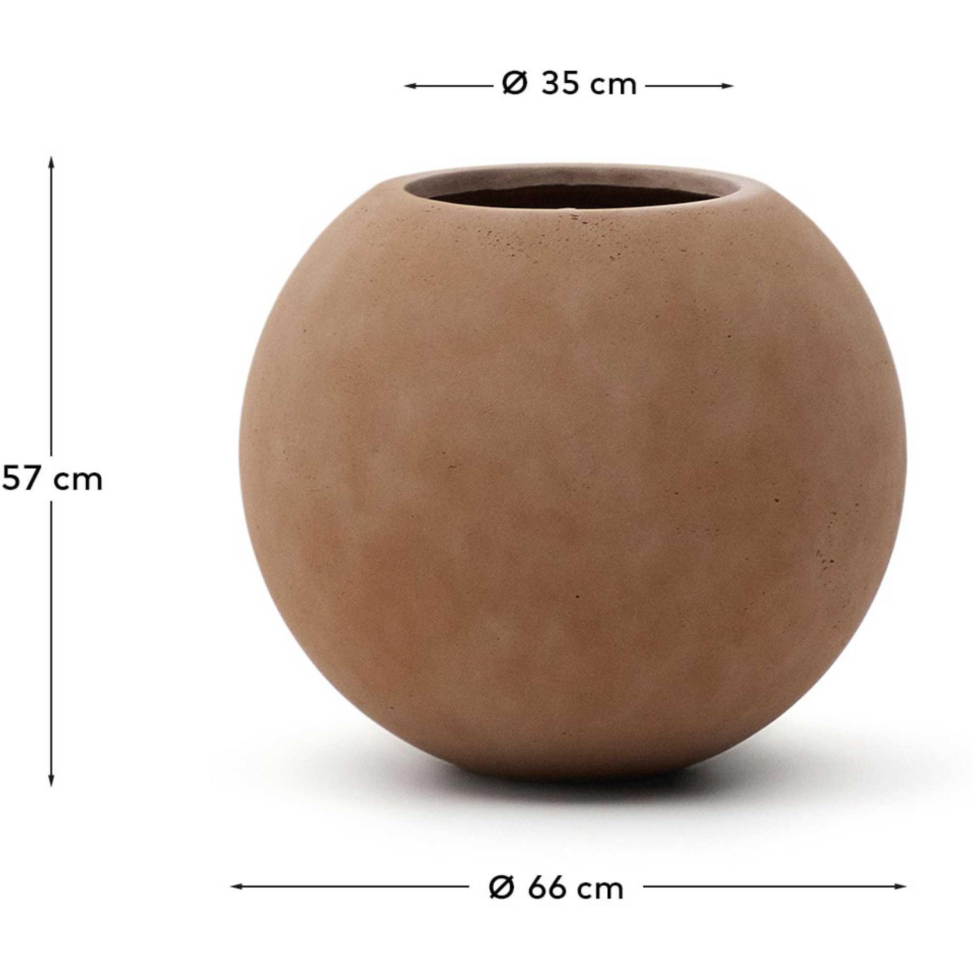 Blumentopf rund Solna in Zementoptik aus Terrakotta 66x66