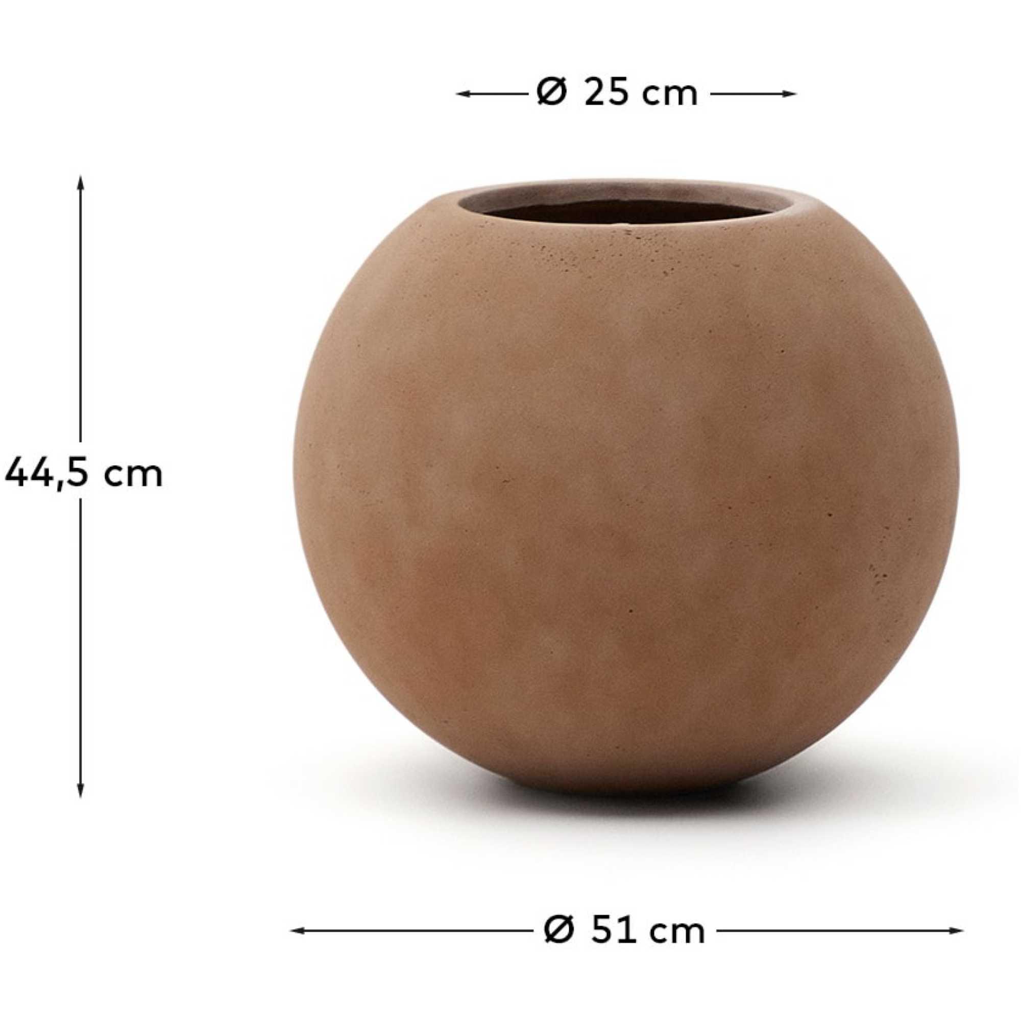 Blumentopf rund Solna in Zementoptik aus Terrakotta 51x51