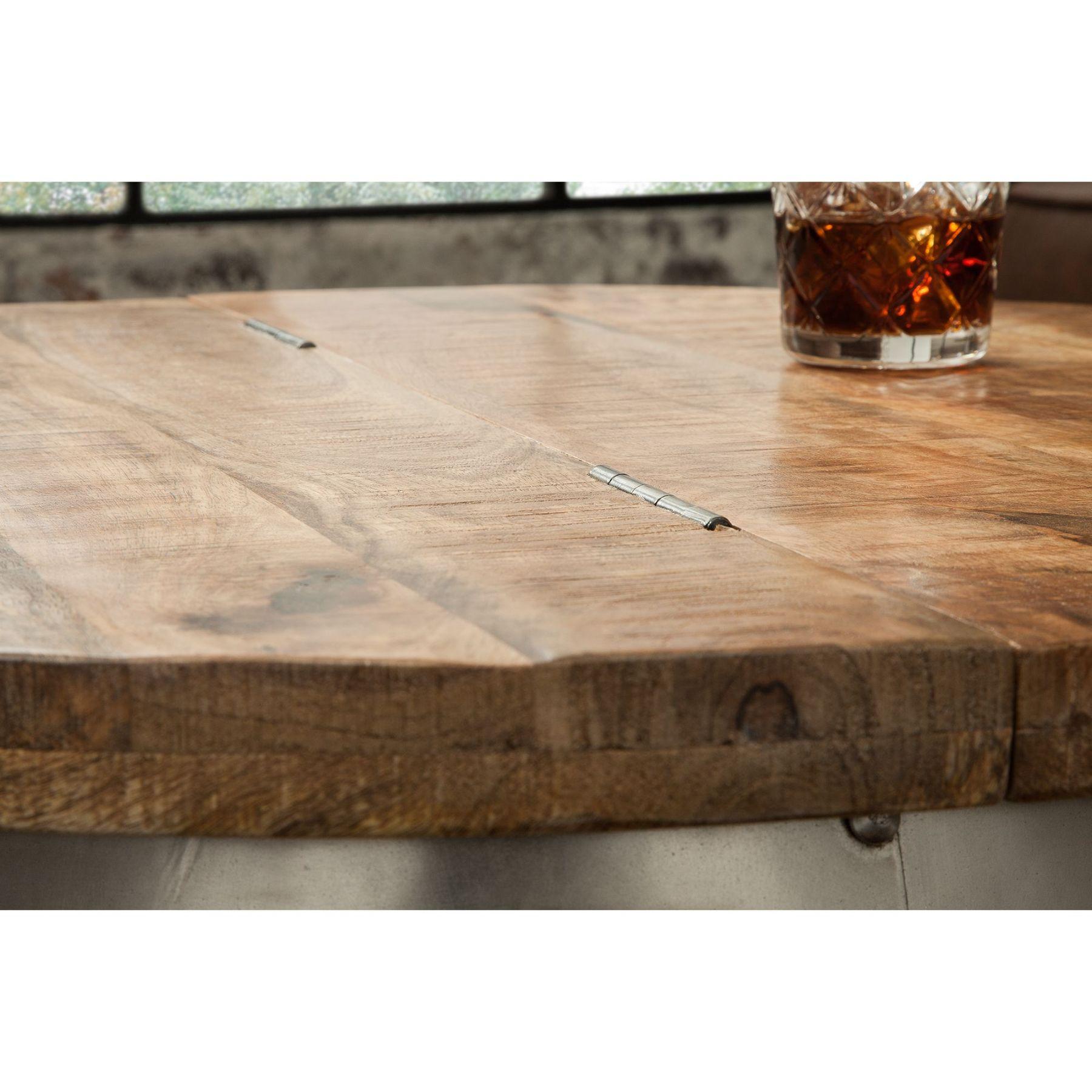 Couchtisch Alumunium Loft Storage Mangoholz natur 68x68
