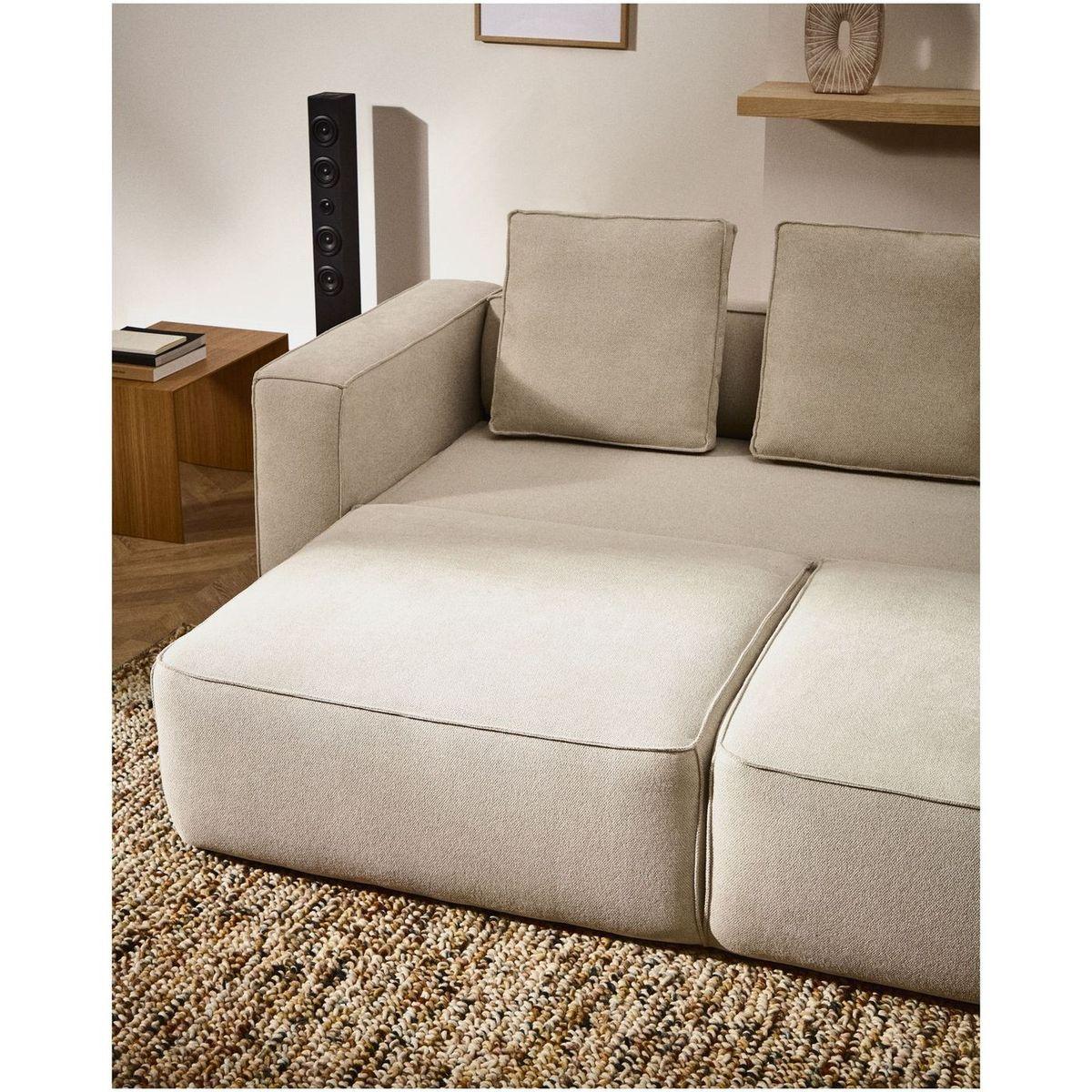 3-Sitzer Bettsofa Marela in beiger Chenille 236 cm FSC Mix Credit