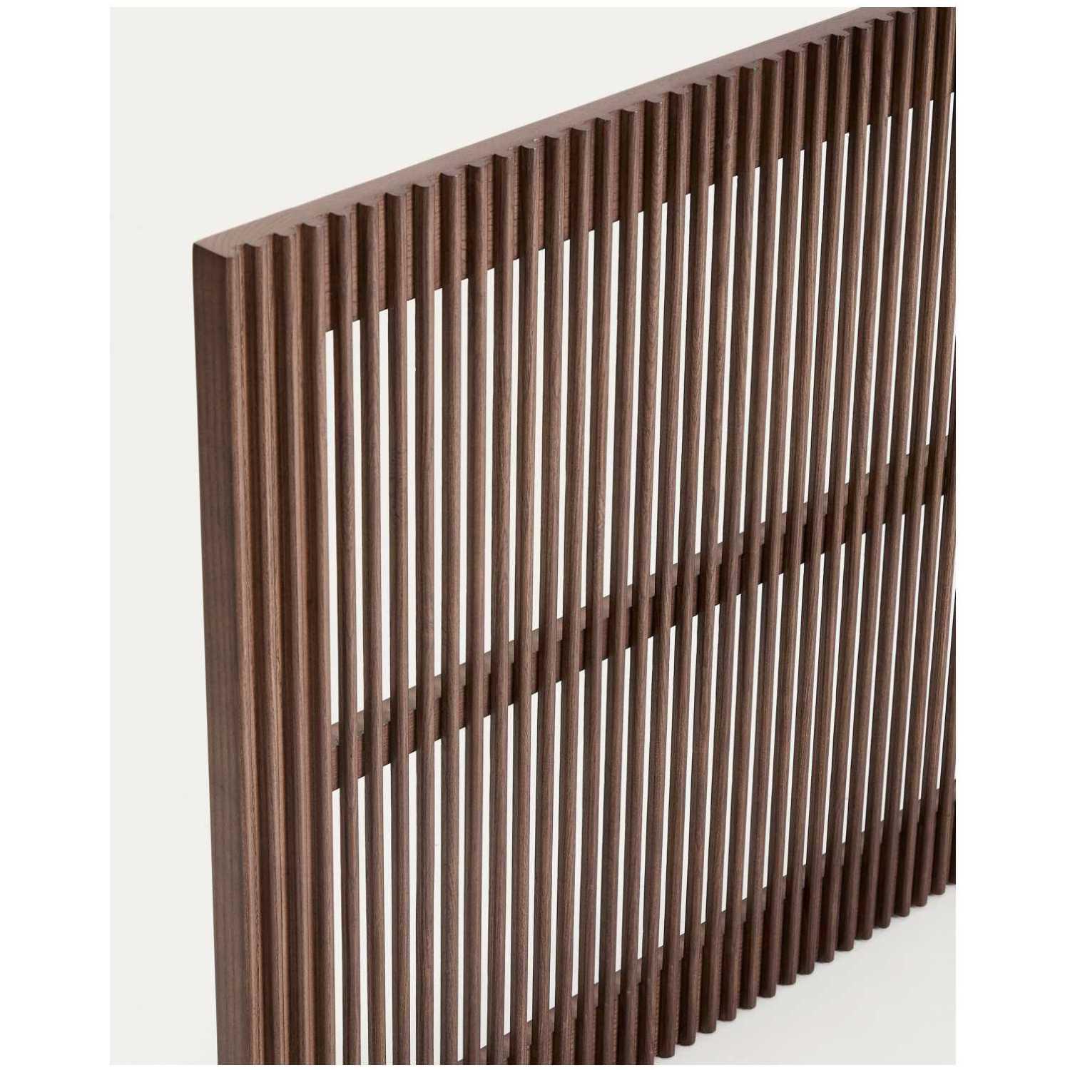 Bettkopfteil Beyla aus massivem Eschenholz mit nussbaumfarbenem Finish für 180cm Betten FSC 100%