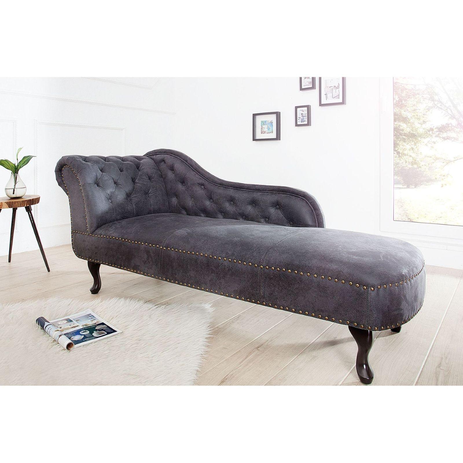 Chesterfield Recamiere Vintage Grau