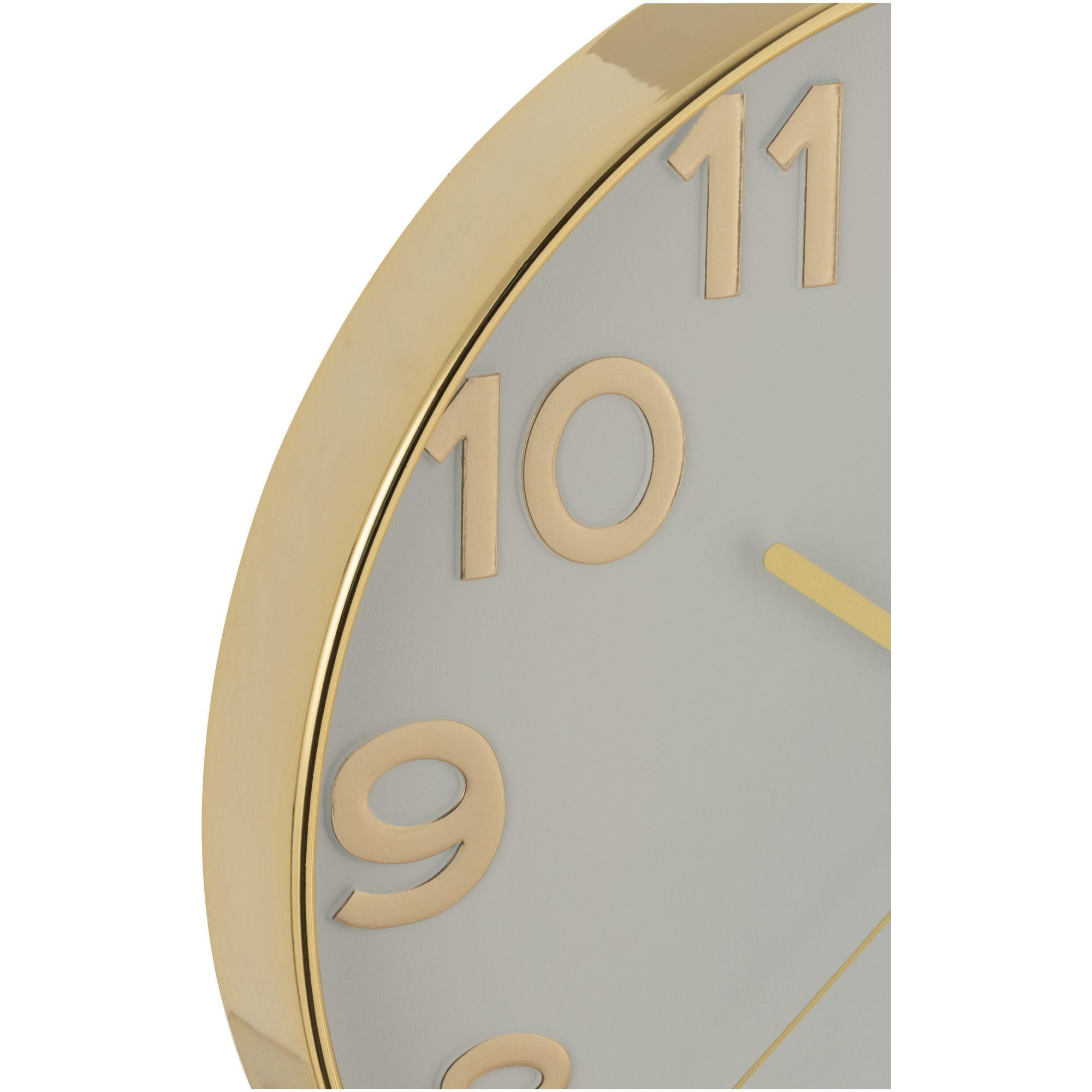 Wanduhr rund Arabische Ziffer weiss gold 39x39