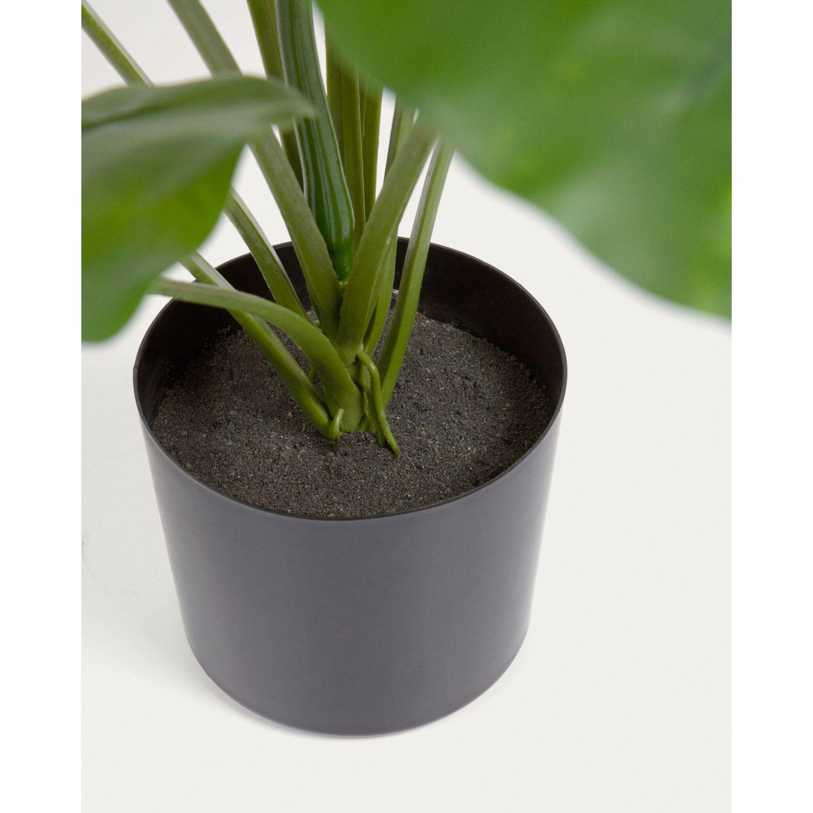 Alocasia Odora Kunstpflanze mit Topf schwarz 57 cm