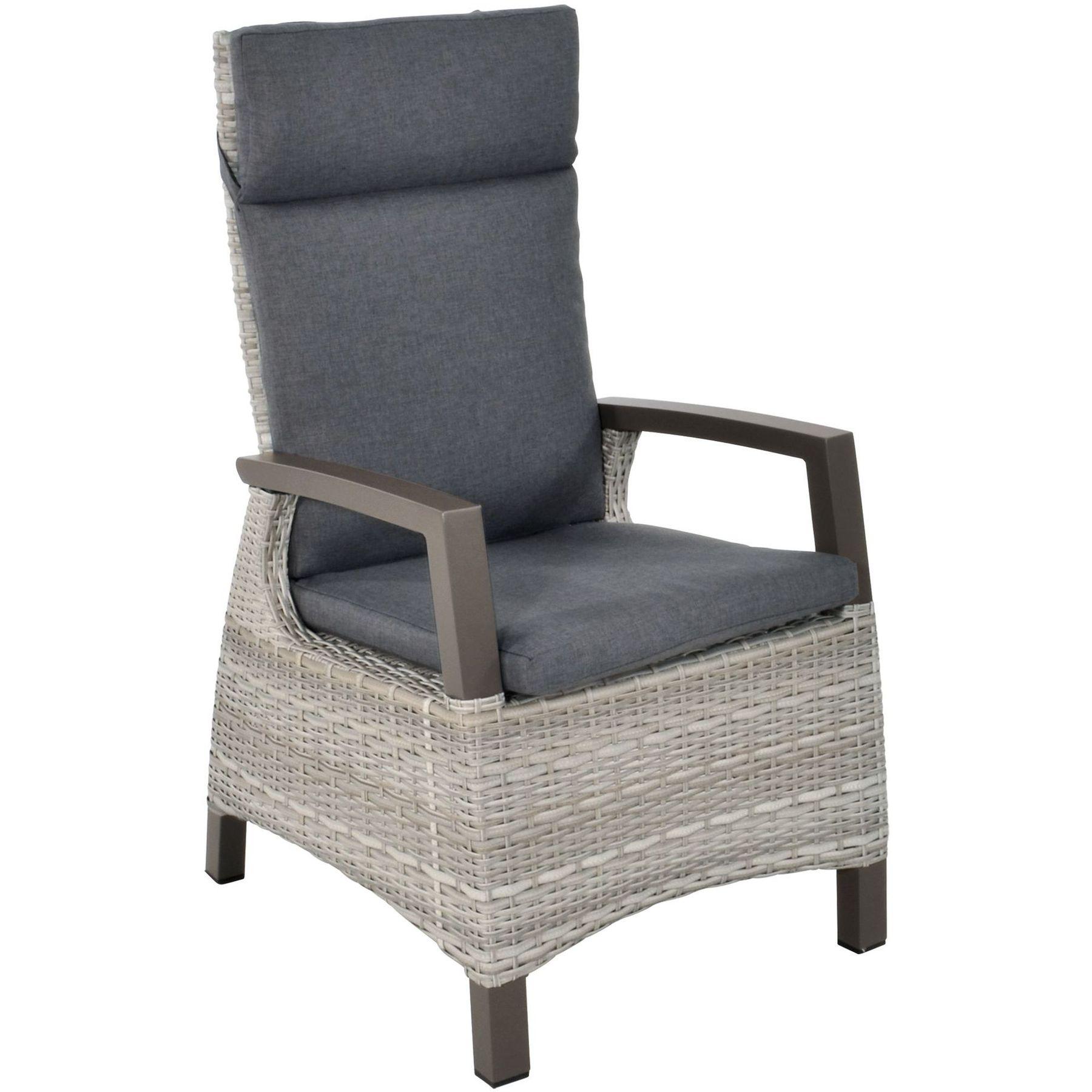 Poly Rattan Gartenstuhl Parma taupe (verstellbar)