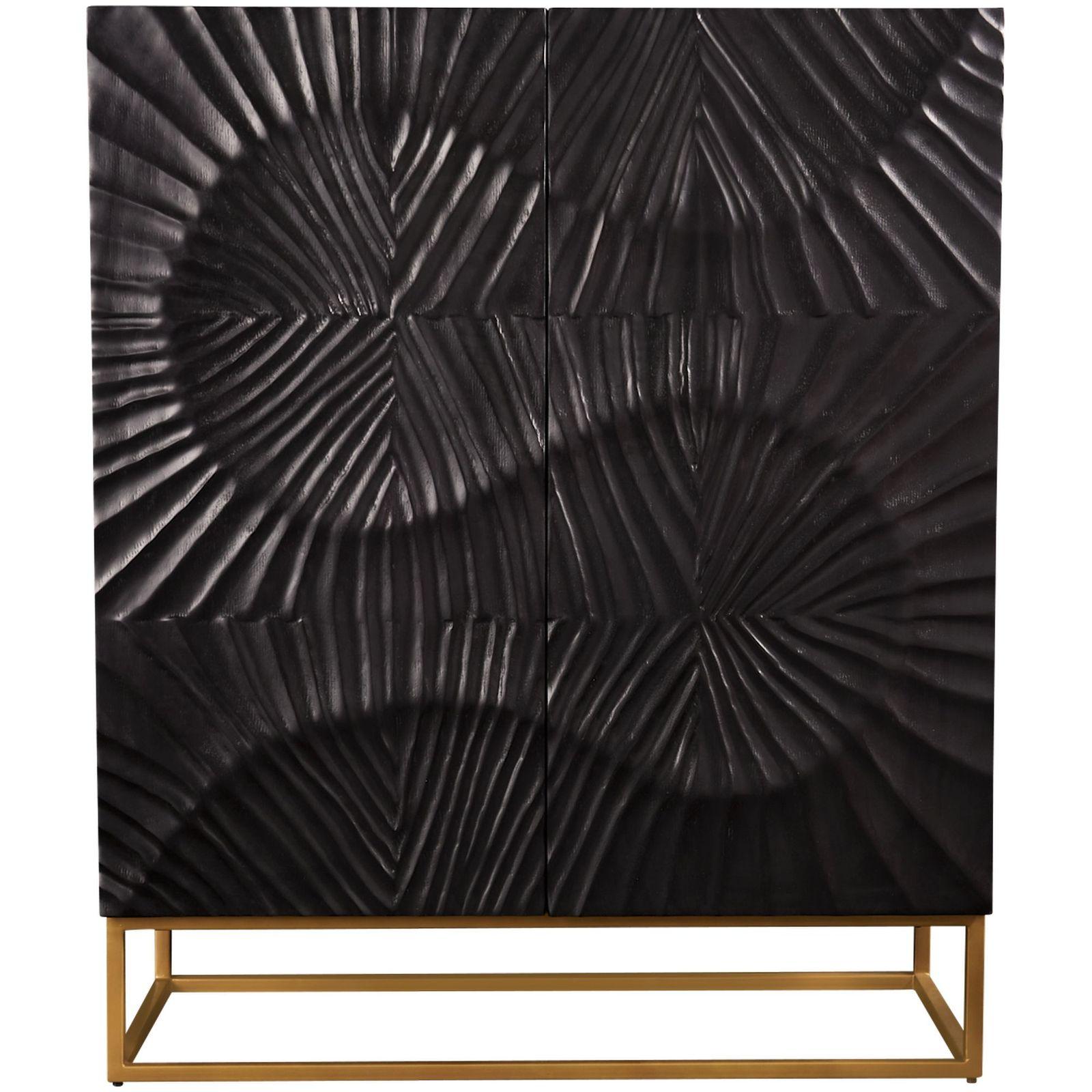 Highboard Vintage Baraya 120cm Mango schwarz